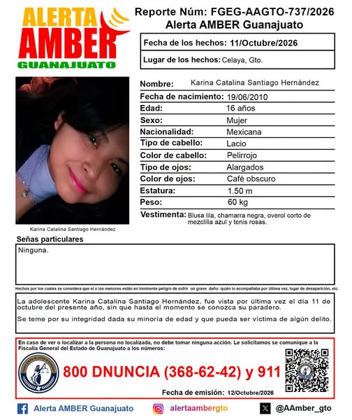 #Celaya Alerta AMBER